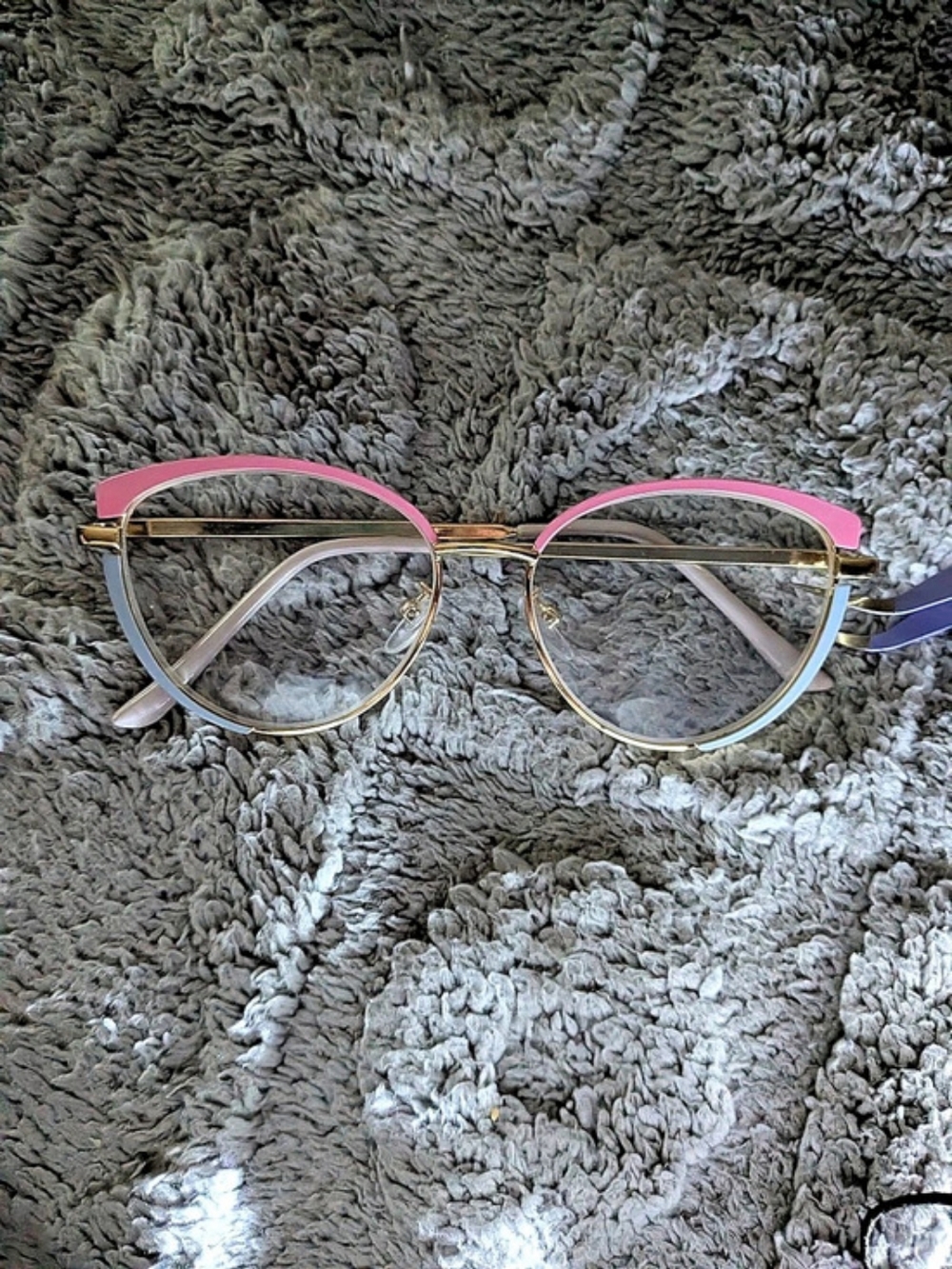 Gold & Pink Frame Glasses Like New
